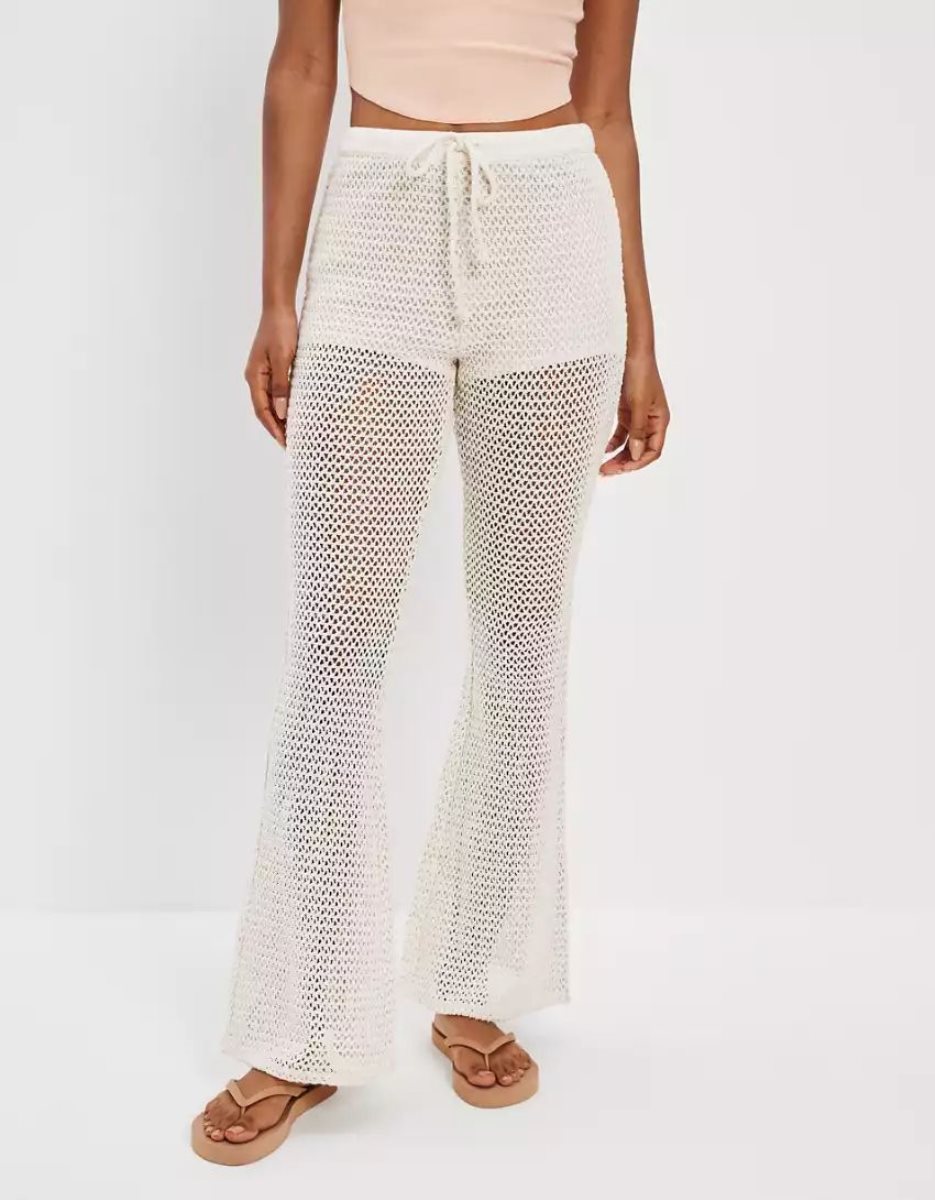 Pantalon American Eagle AE Super High-Waisted Crochet Flare Multicolore Femme | UZF-09791052